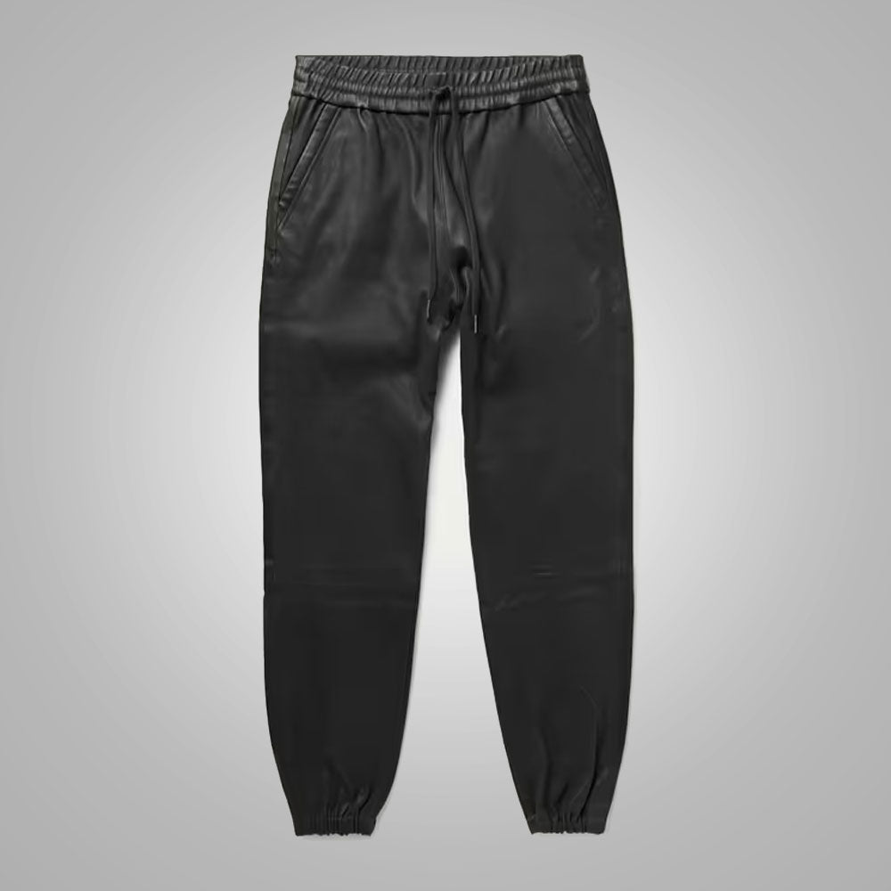 Mens New Style Black Sheep Skin Leather Pant