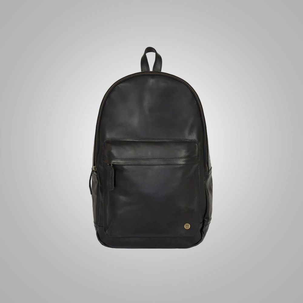 Men New Black Handmade with premium leather Classic Backpack
