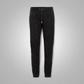 Mens Black Real Sheep Skin Leather Jeans Pant