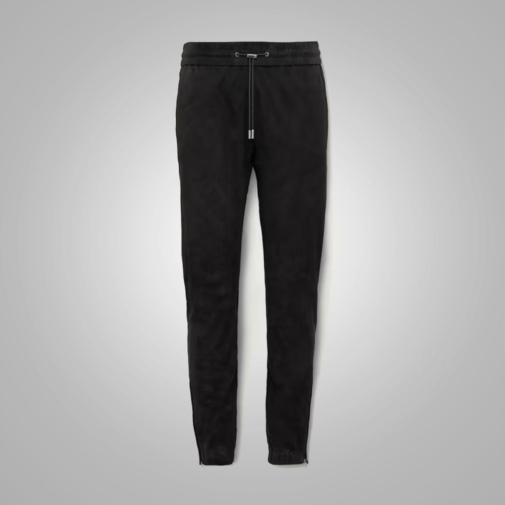 Mens Black Real Sheep Skin Leather Jeans Pant