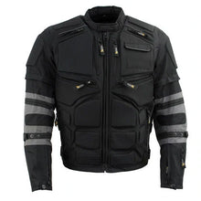 Load image into Gallery viewer, Men&#39;s &#39;Morph&#39; Black and Grey Tri-Tex Armored Jacket with Removable Sleeves
