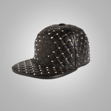 Load image into Gallery viewer, New Women Lambskin Style Rockstud Spike Leather Baseball Cap
