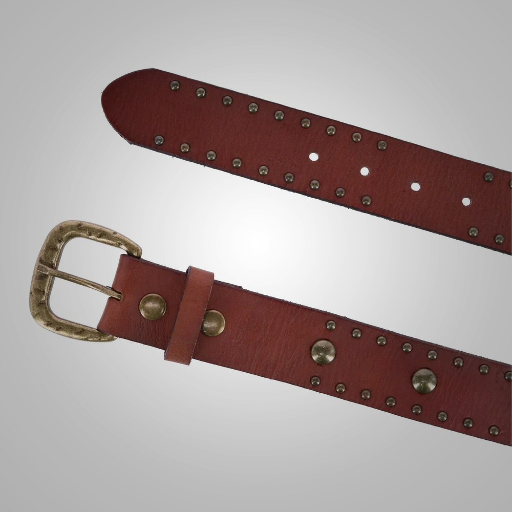 New Women's Bridle Belt with Antique Brass Studs