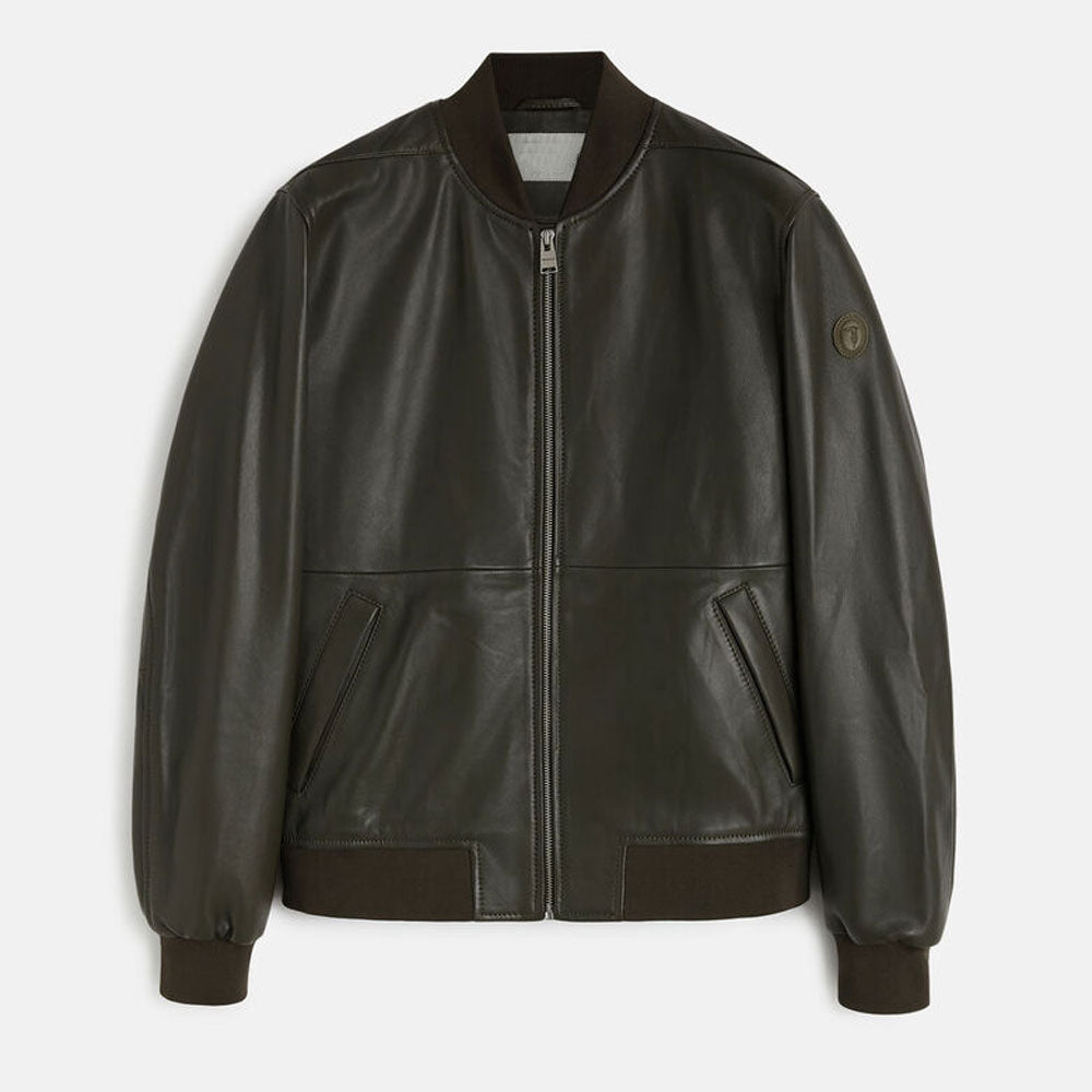 Men Classic Bomber Leather Jacket