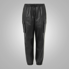 Load image into Gallery viewer, Mens Black Biker Leather Sheep Skin Pant
