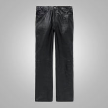Load image into Gallery viewer, Mens Black New Style Fashion Leather Jean Pant
