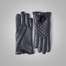 Load image into Gallery viewer, Women Black Soft Comfortable Lambskin Leather Driving Gloves
