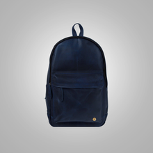 Load image into Gallery viewer, Men New Blue Handmade with Sheepskin Leather  Backpack
