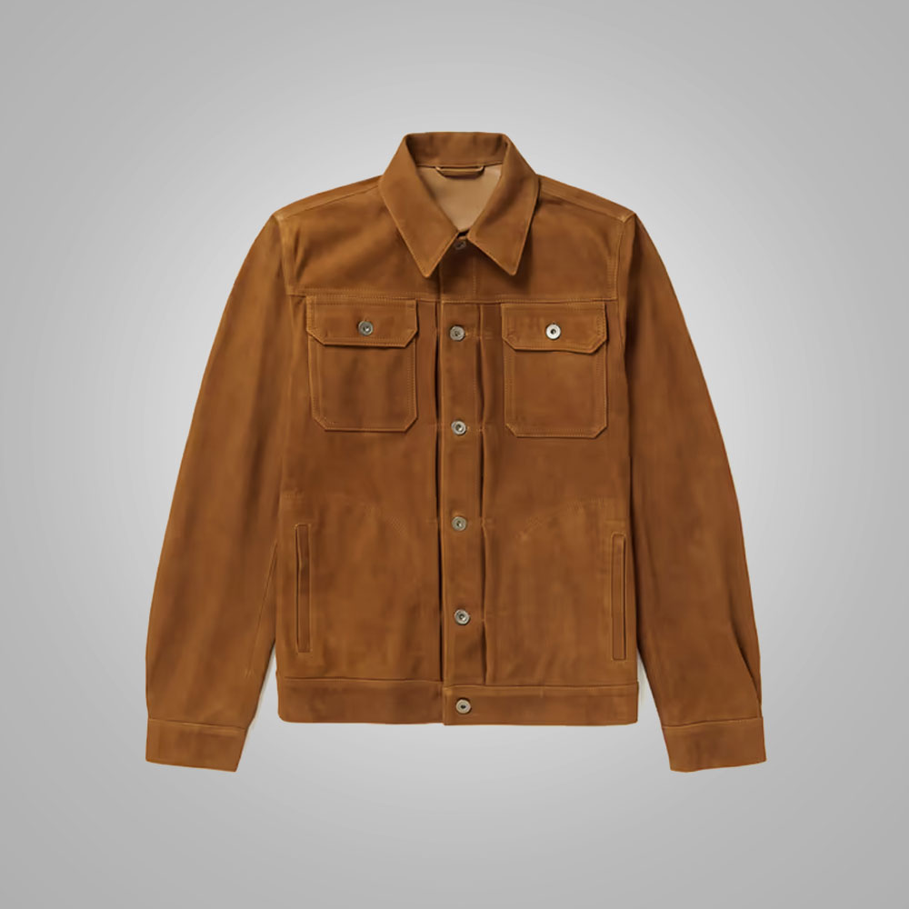 Leather Trucker Jacket - Trucker Jacket - Suede Trucker Jacket