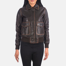 Load image into Gallery viewer, Westa A-2 Brown Leather Bomber Jacket
