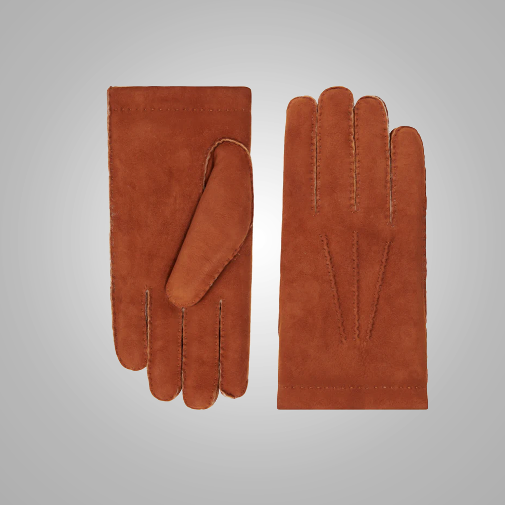 New Men American Shearling Genuine Winter Leather Gloves