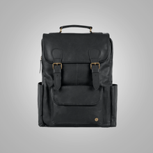 Load image into Gallery viewer, New Mens Black Lambskin Handmade with premium leather Classic Backpack
