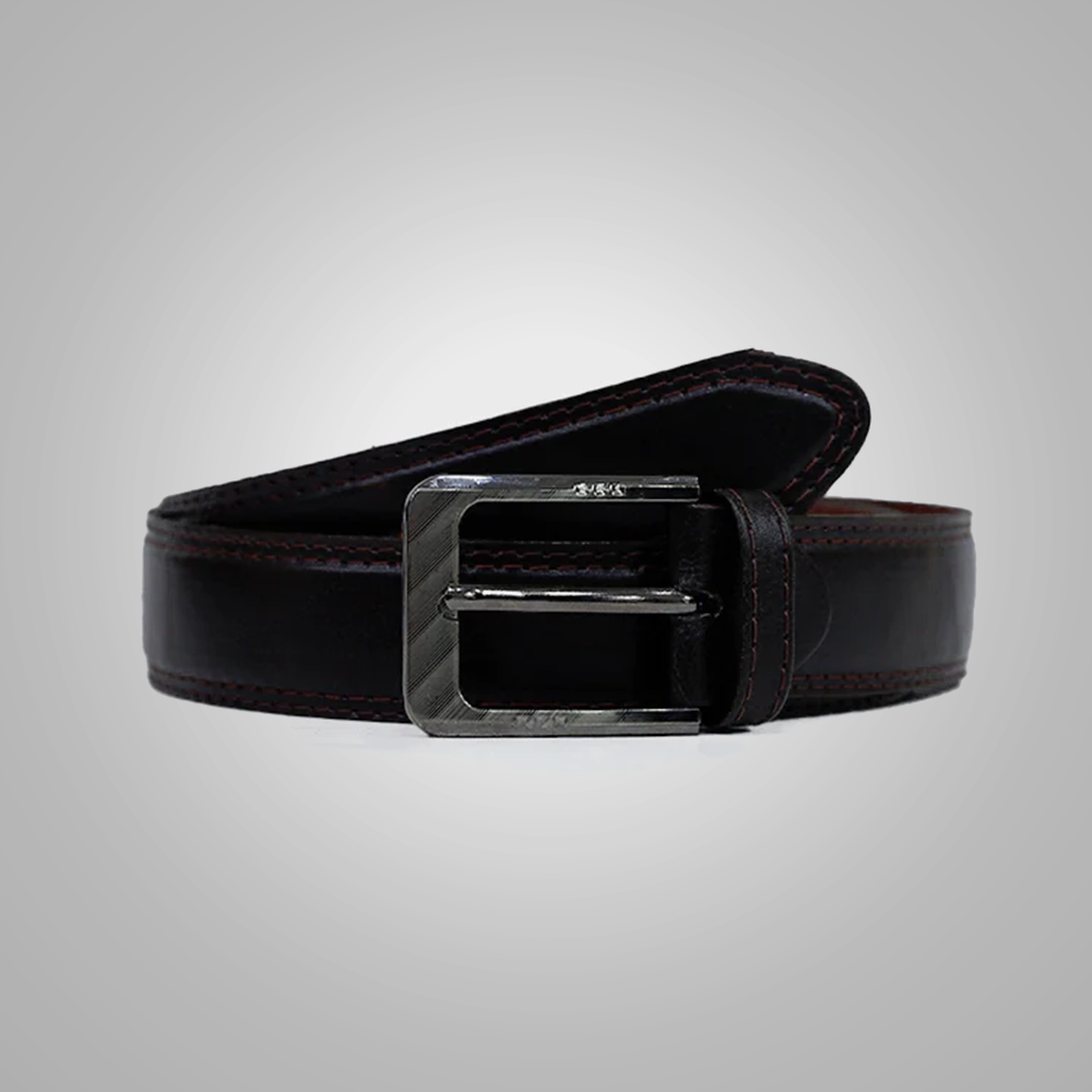 New Black Best Double Stitched Leather Belt
