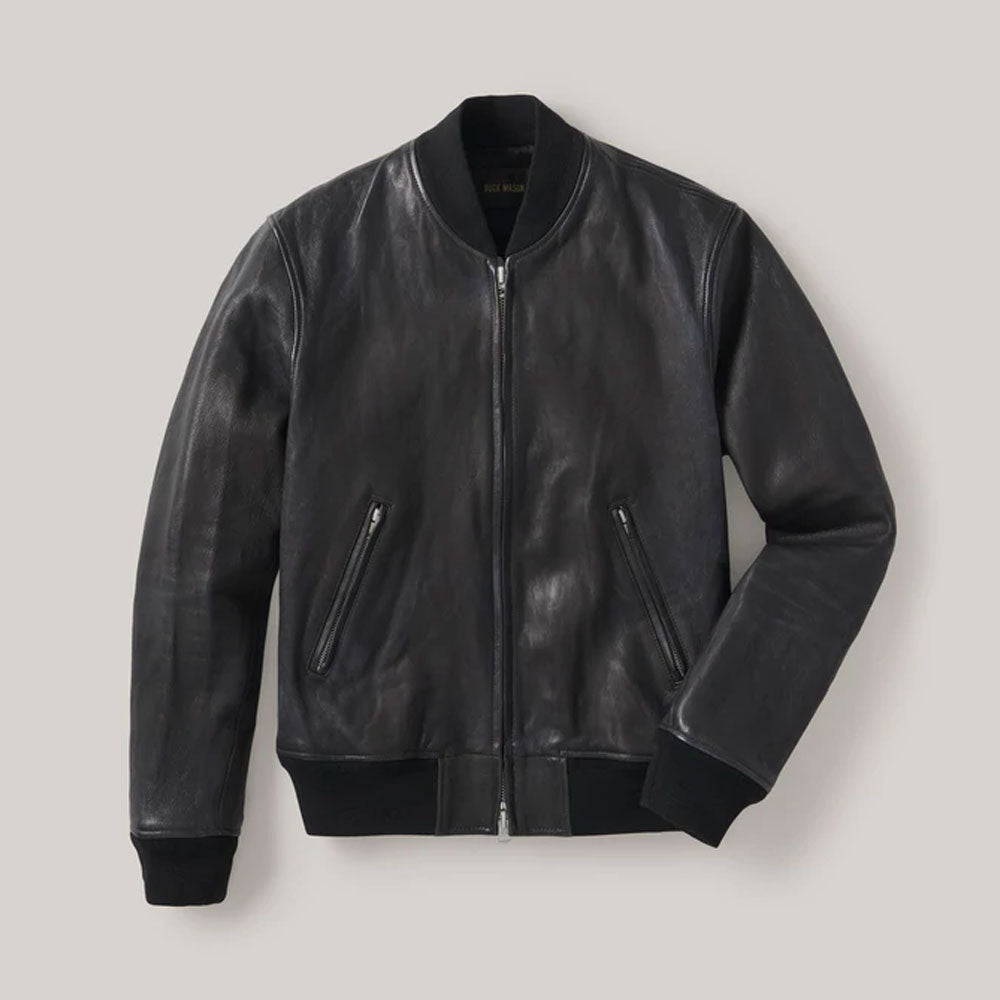 Mens Military A-1 Pilot Leather Bomber Jacket