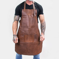 New Brown Handmade Lambskin Multi-Pocket Leather Apron for Men