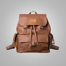 Load image into Gallery viewer, New Women&#39;s Handmade Brown Sheepskin Leather Backpack With Two Internal Compartments
