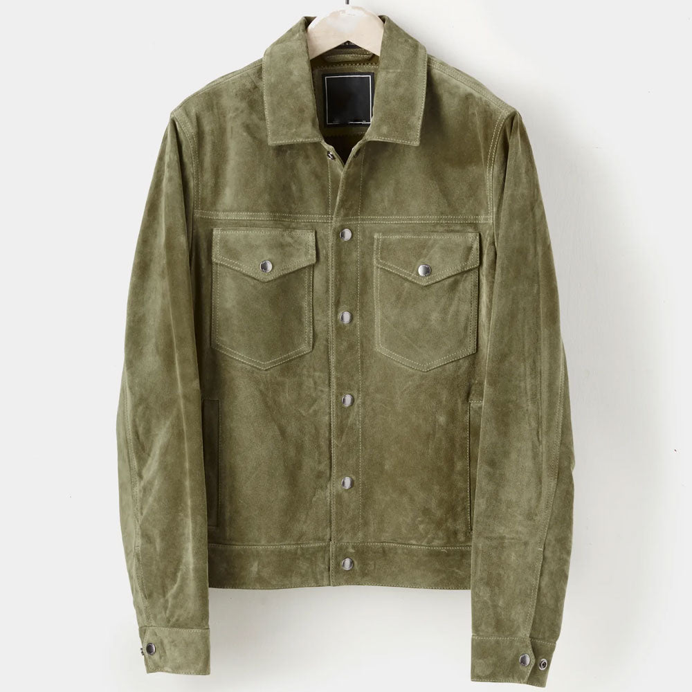 Men’s Green Suede Leather Jacket