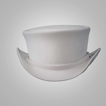 Load image into Gallery viewer, New Ghost Rider Handmade Womens White Leather Top Hat
