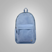 Load image into Gallery viewer, Men Handmade Premium Blue Leather Backpack With two internal compartments
