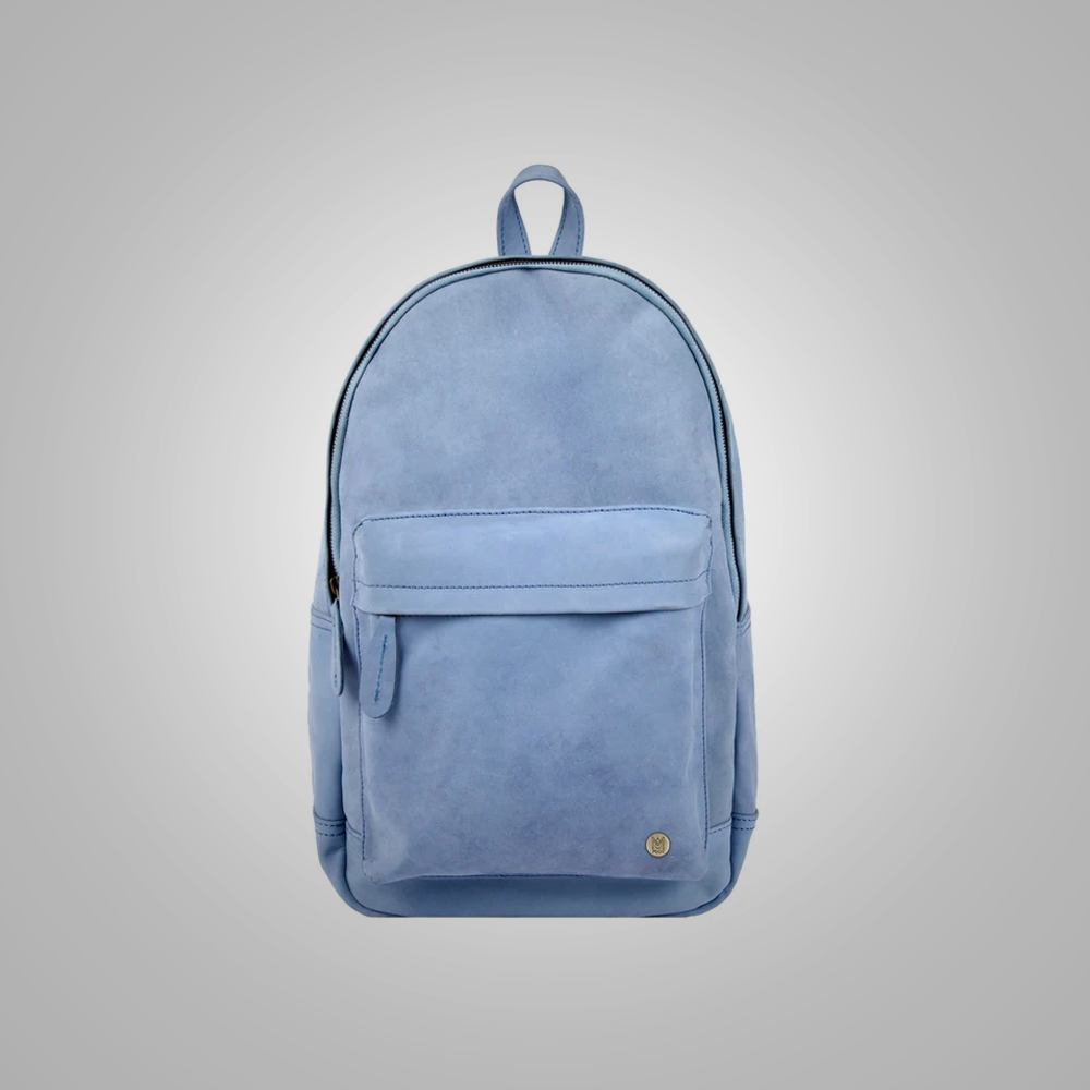 bright blue leather backpack Men Handmade Premium Blue Leather Backpack With two internal compartme