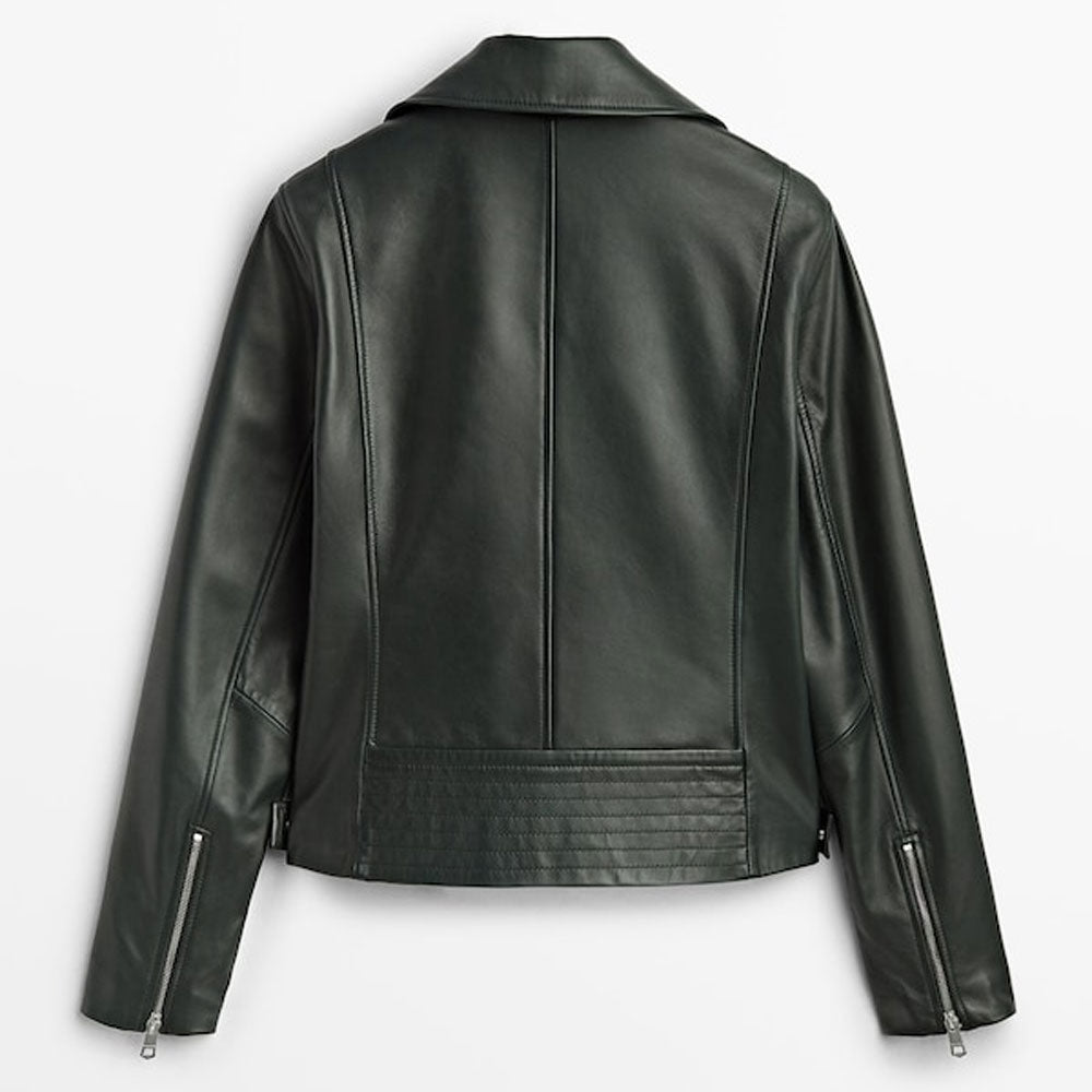 Women black Biker Leather Jacket