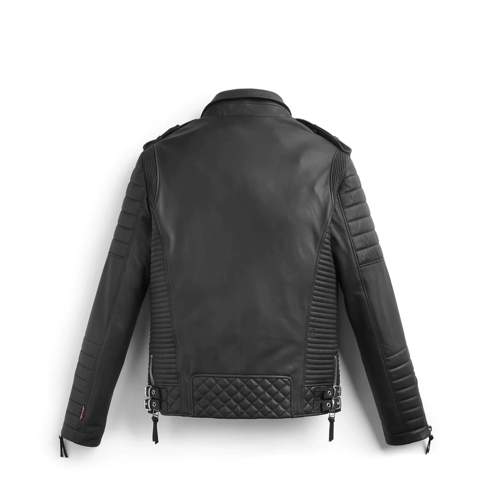 Men Black Quilted Biker Leather Jacket | Buy Motorcycle Riding Jackets