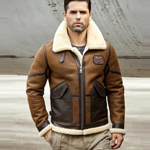 Load image into Gallery viewer, Men 2022 B6 RAF Flight Shearling Sheepskin Leather Jacket
