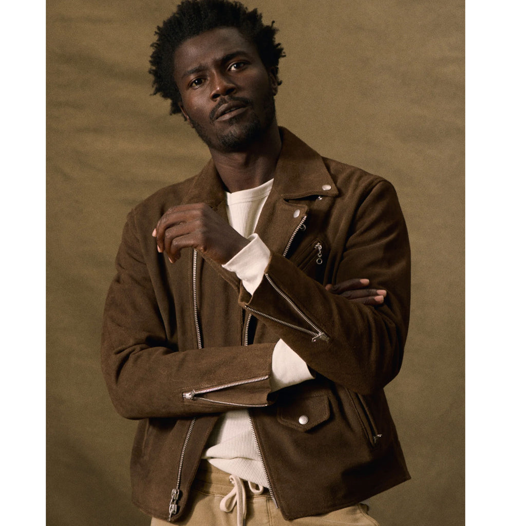 Brown Leather Suede Jacket For Men