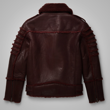 Load image into Gallery viewer, Real Brown Sheepskin Shearling B3 Aviator Leather Bomber Flying Jacket for Men
