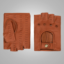 Load image into Gallery viewer, New Men Brown Sheepskin Genuine Leather Driving Gloves
