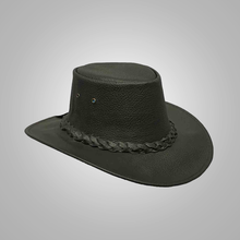Load image into Gallery viewer, Mens Black American Cowboy Lampskin Leather Hats
