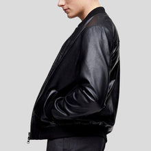 Load image into Gallery viewer, Oliver Black Bomber Leather Jacket - Shearling leather
