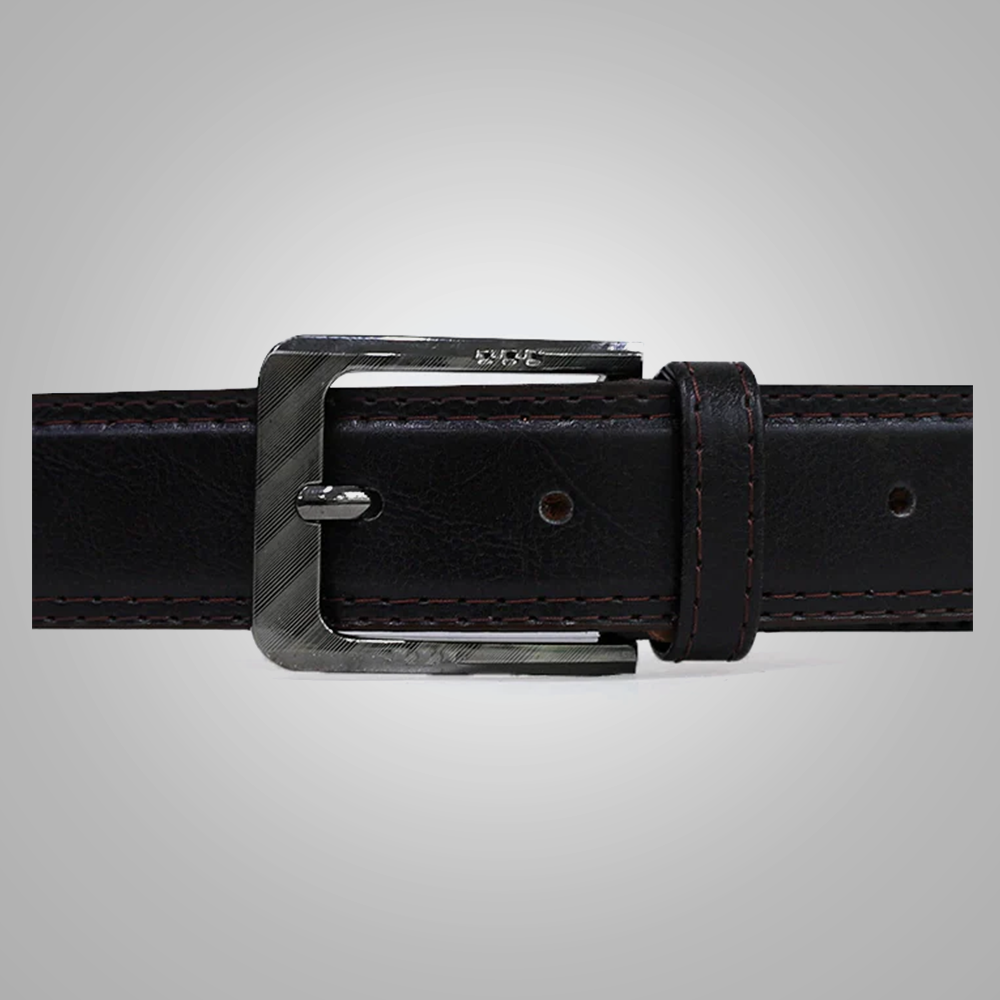 New Black Best Double Stitched Leather Belt