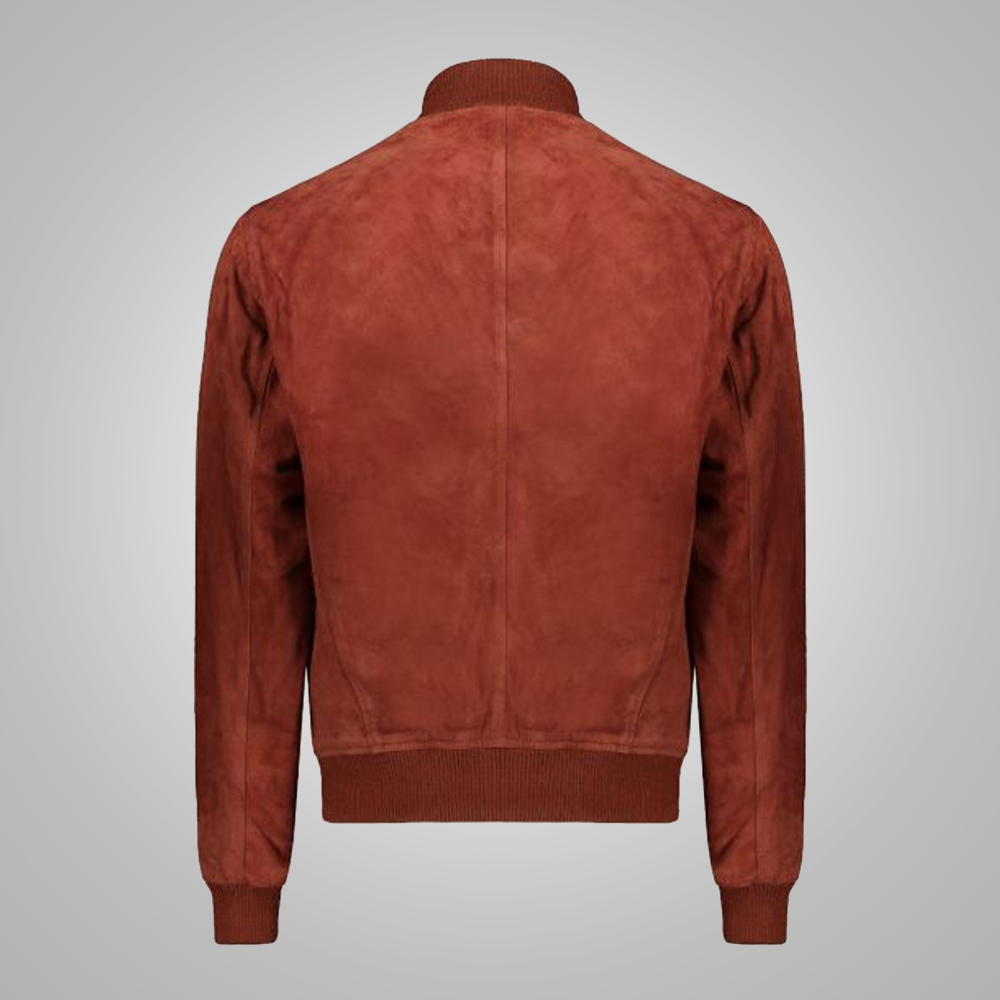 Brown Mens RAF  Sheepskin Aviator Leather Flight Biker Jacket