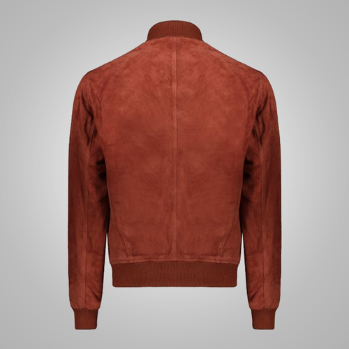 Brown Mens RAF  Sheepskin Aviator Leather Flight Biker Jacket