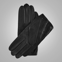 Load image into Gallery viewer, Mens Black Soft Faleible Leather Comfortable Lambskin Leather Driving Gloves
