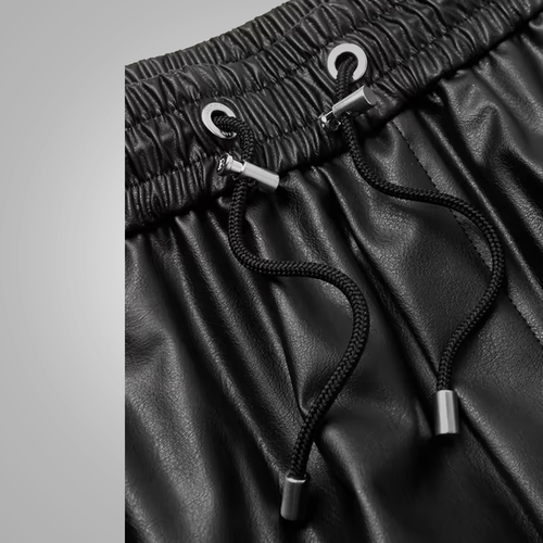 Black leather Sheep skin skinny leather jeans pant