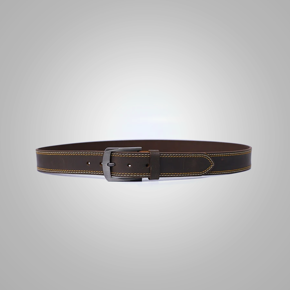 New Men Dark Brown Handmade Leather Belt