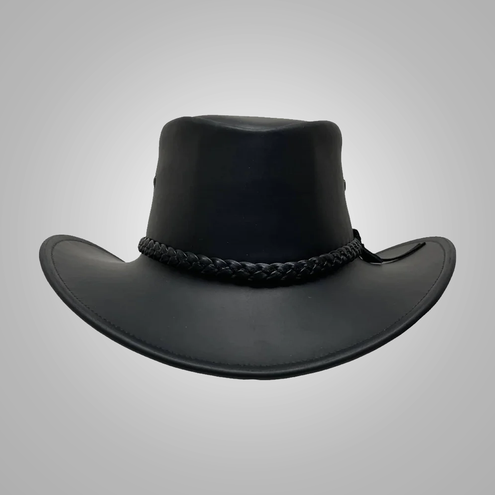 New Black Women’s Western Sheepskin Style Leather Handmade Cowboy Hat