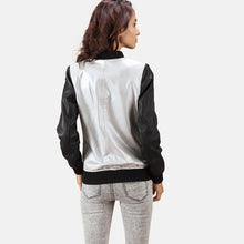 Load image into Gallery viewer, Cole Silver Leather Bomber Jacket
