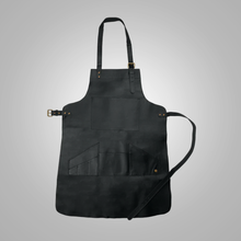 Load image into Gallery viewer, New Men Black Handmade with Premium Leather Multi Pocket Leather Apron
