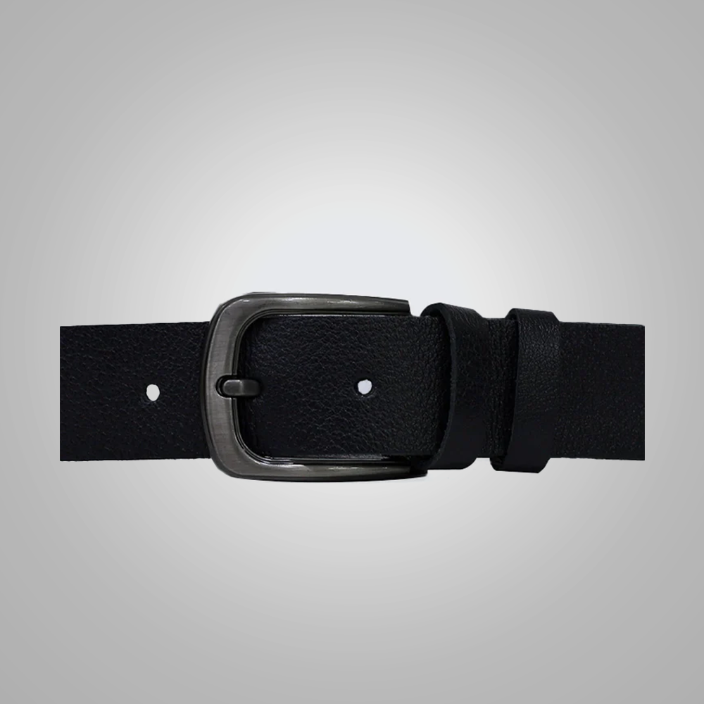 The Best Men Black Grained Leather Belt