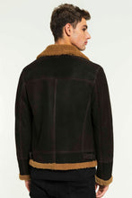 Load image into Gallery viewer, Men Aviator Toffee Shearling Jacket
