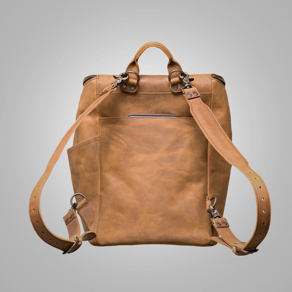Women All in One Lambskin Leather Backpack-Now with Detachable Straps