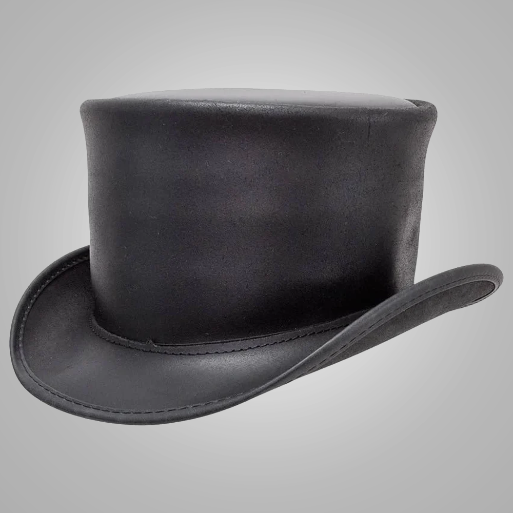 New Black Women Handmade Sheepskin Leather Hat