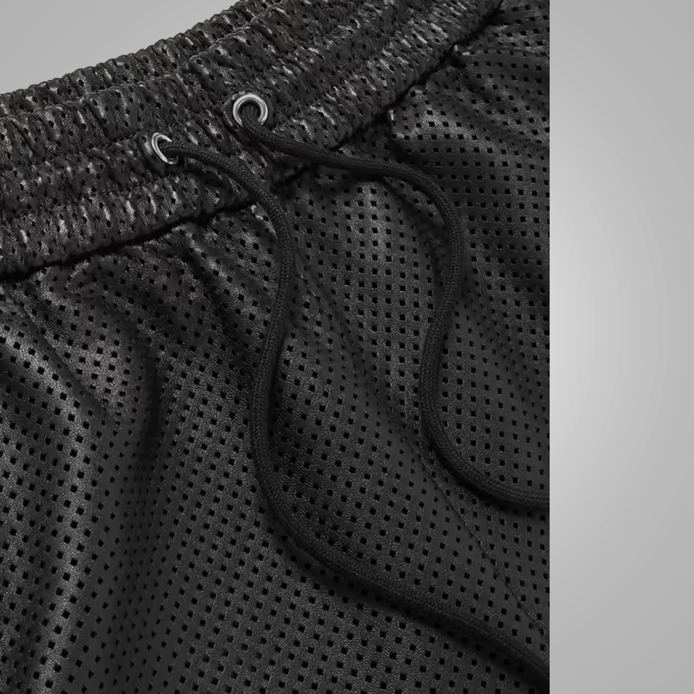 New Black Mens Leather Shorts