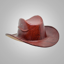 Load image into Gallery viewer, New Western Cowboy Leather Hat Shine Brown For Men
