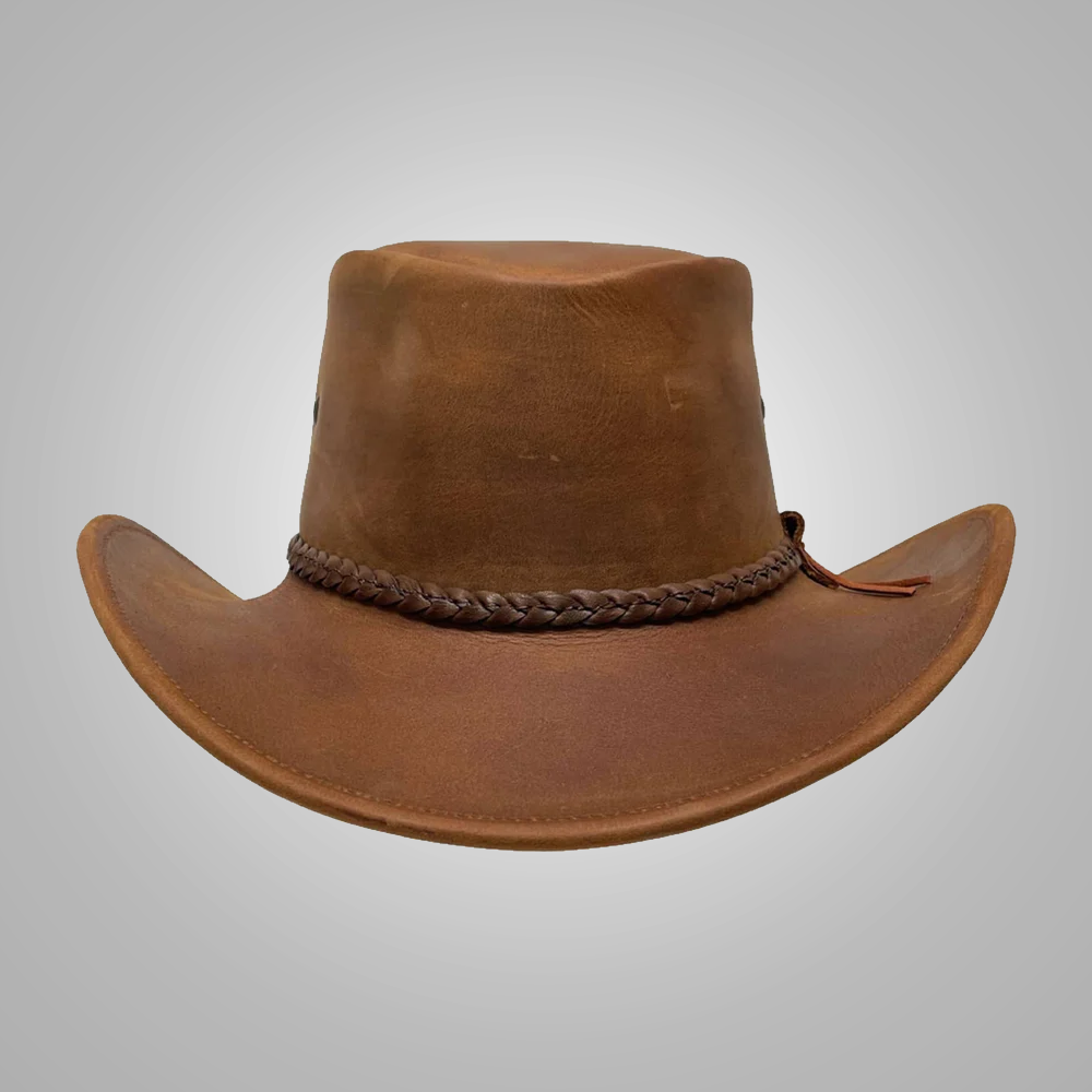 New Women’s Brown Western Style Leather Handmade Cowboy Hat