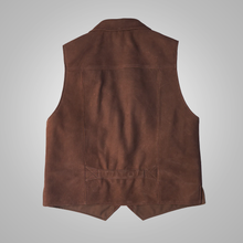 Load image into Gallery viewer, Men Brown Multi Pocket Style Leather Vest
