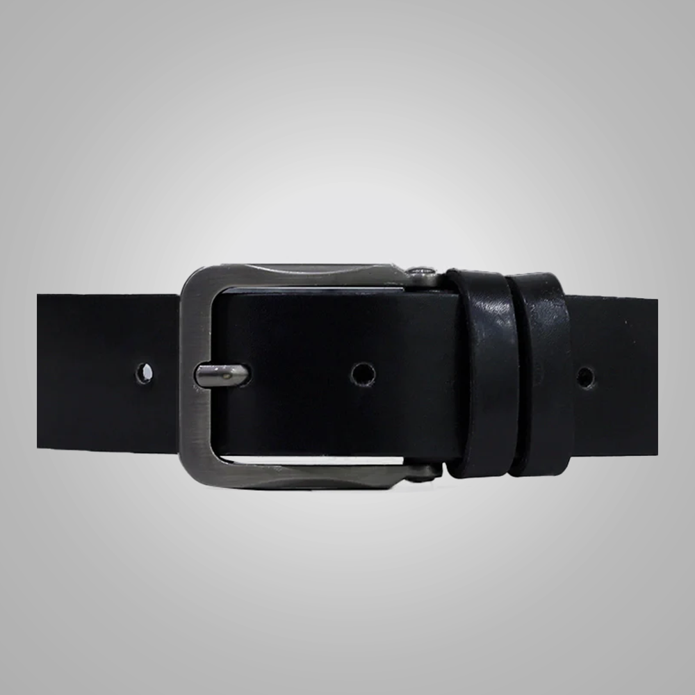 New Men Black Leather Belt